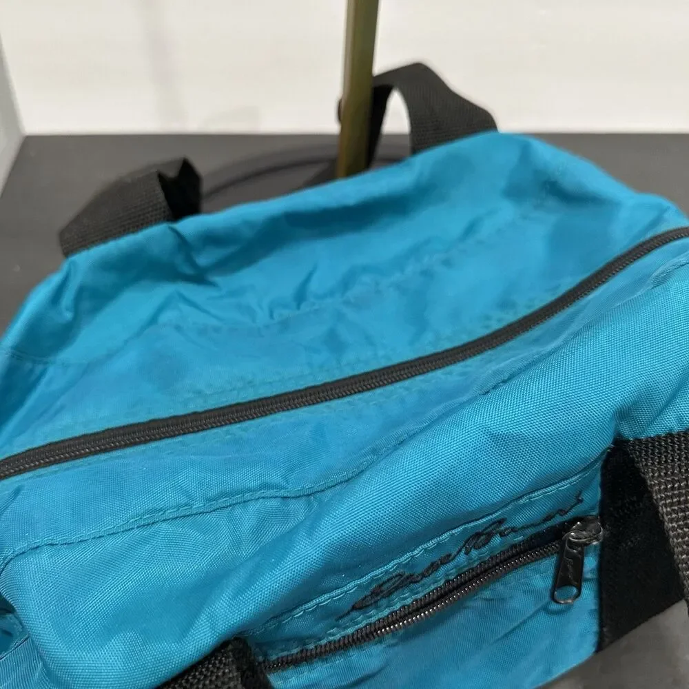 Vintage Eddie Bauer Duffle Bag Small Teal Green Weekender Carry On Nylon 90s Y2K